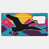 Gans vliegen bij zonsondergang samsung galaxy hoesje (Achterkant horizontaal)