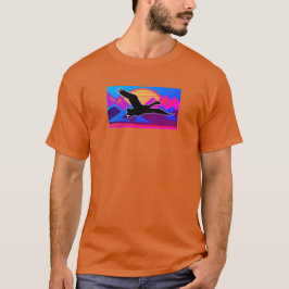 Gans vliegen bij zonsondergang t-shirt
