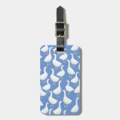 Gans Vogelpatroon Blauw Bagagelabel (Voorkant verticaal)