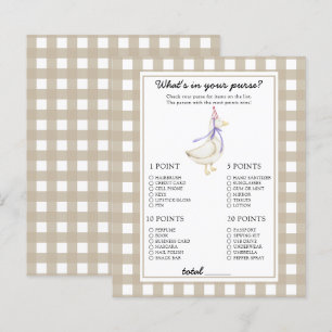 Gans - Wat zit er in je tas baby shower spel