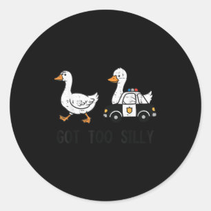 Gans werd te gekke luizen auto grappig dier mannen ronde sticker