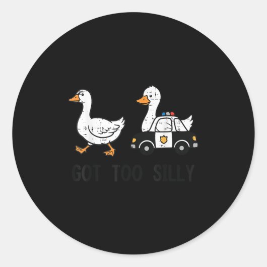 Gans werd te gekke luizen auto grappig dier mannen ronde sticker (Voorkant)