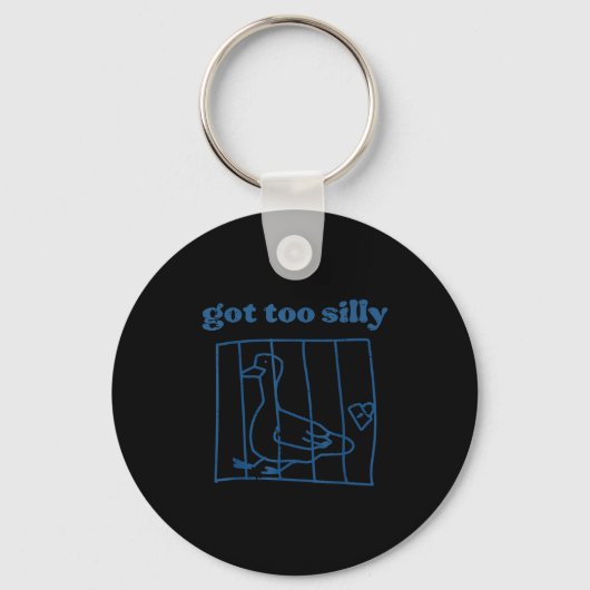 Gans Werd Te Grappig Gevangenis Grappig Dier Kinde Sleutelhanger (Voorkant)