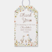 Gans Wilde Bloem Baby Shower Bedank Cadeautag Cadeaulabel (Voorkant)