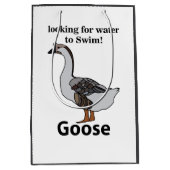 Gans zoekt water om Afrikaanse gans te zwemmen Medium Cadeauzakje (Voorkant)