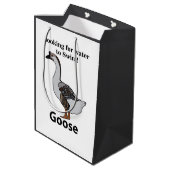 Gans zoekt water om Afrikaanse gans te zwemmen Medium Cadeauzakje (Achterkant Gekanteld)