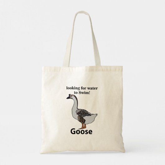 Gans zoekt water om Afrikaanse gans te zwemmen Tote Bag (Achterkant)