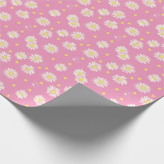 Gänseblümchen rosa cadeaupapier (Hoek)