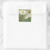 Gänseblümchen Vierkante Sticker (Tas)