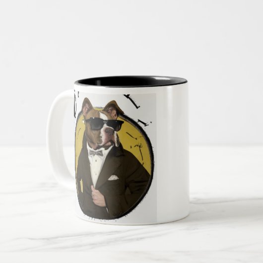 Ganster pit bull dog grappige meme pit stier mok (Voorkant links)