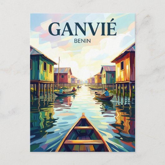 Ganvié-meerdorp Benin Briefkaart (Voorkant)