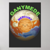 Ganymede vs Mercury Poster | Space Size Comparison (Voorkant)