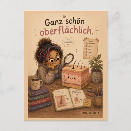 Ganz schön oberflächlich briefkaart (Voorkant)