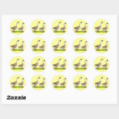 Ganzen: Afrikaans Buff Ronde Sticker (Vel)