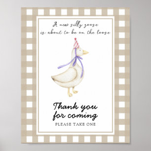 Ganzen baby shower - Bedankt voor uw komst Poster