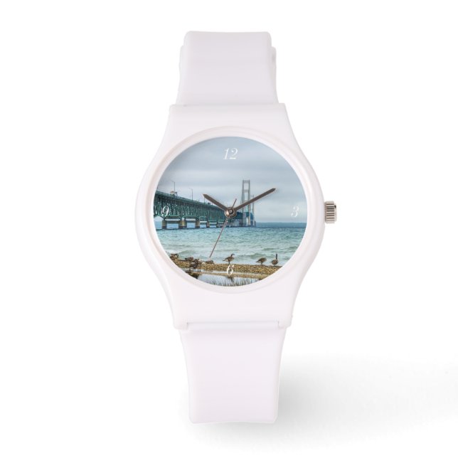 Ganzen bij Mighty Mac Horloge (Voorkant)