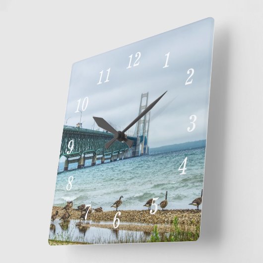 Ganzen bij Mighty Mac Wall Clock Vierkante Klok (Hoek)