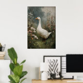 Ganzen Bloemen Print, Antieke Lente Digitaal Poster (Thuiskantoor)
