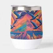 Ganzen boven het strand bij zonsopgang (Rechts)