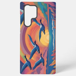 Ganzen boven het strand bij zonsopgang samsung galaxy hoesje