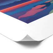 Ganzen boven water bij zonsopgang poster (Hoek)