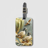 Ganzen die de golf omarmen bagagelabel (Voorkant (verticaal))