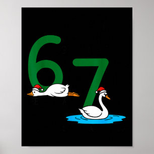 Ganzen die leggen Zwanen die zwemmen 67 Zes ganzen Poster