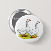ganzen: Embden Pair Ronde Button 5,7 Cm (Voorkant /achterkant)