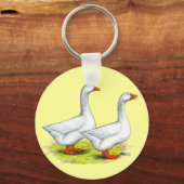 ganzen: Embden Pair Sleutelhanger (Voorkant)