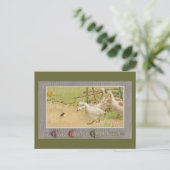 Ganzen en Chick Pasen Feestdagenkaart (Staand voorkant)