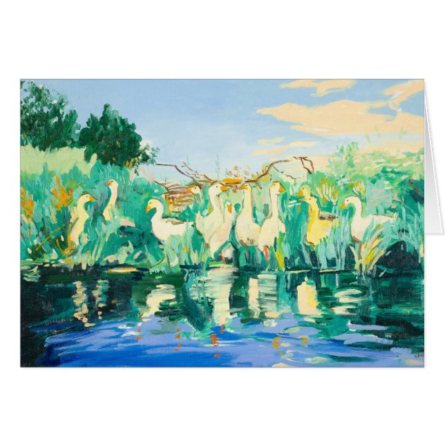 Ganzen en eenden door de  rivier (Voorkant Horizontaal)