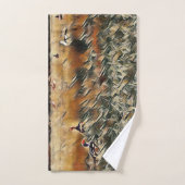 Ganzen en eenden lopen rond kunst bad handdoek (Handdoek)