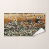 Ganzen en eenden lopen rond kunst bad handdoek (Handdoek)