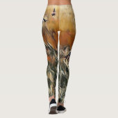 Ganzen en eenden lopen rond kunst leggings (Achterkant)