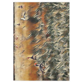 Ganzen en eenden lopen rond kunst tafelkleed (Voorkant)