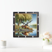 Ganzen en eenden rivier vierkante klok (Huis)