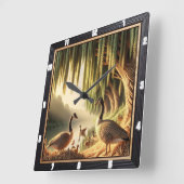 Ganzen en eenden Water's Edge ganzen Vierkante Klok (Hoek)