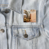 ganzen en olijven vierkante button 5,1 cm (In situ)