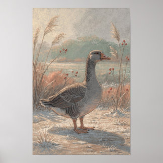 Ganzen Fantasievolle Boerderij Fauna Kunstprint Poster