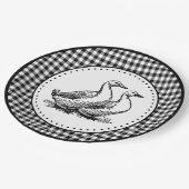 Ganzen Gingham Papieren Bordje (Gekanteld)