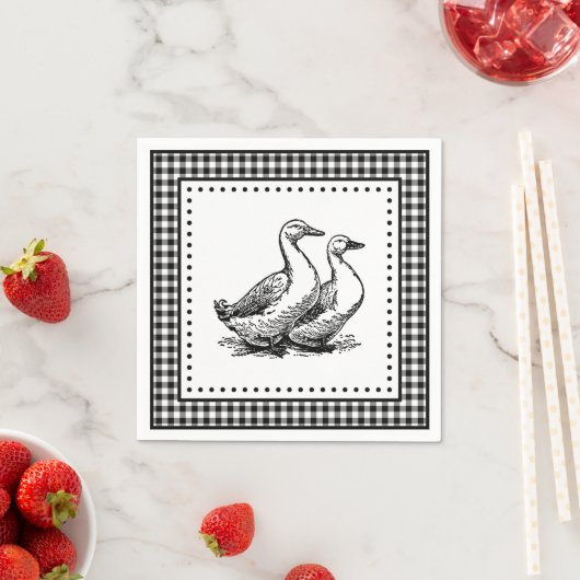 Ganzen Gingham Servet (Insitu)