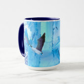 Ganzen in Blauwe Sneeuwvlokken Mok (Voorkant links)