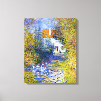 Ganzen in de Creek Claude Monet Fine Art Canvas Afdruk