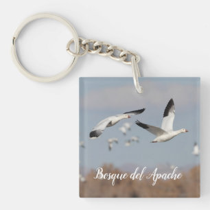 ganzen in de skies van Bosque del Apache Sleutelhanger