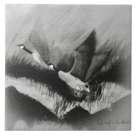 Ganzen in de vuist tegeltje