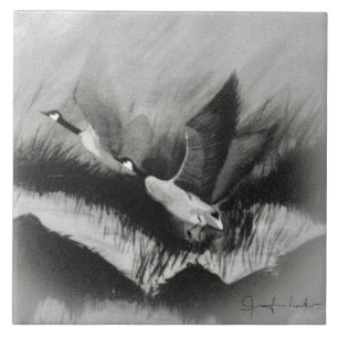 Ganzen in de vuist tegeltje