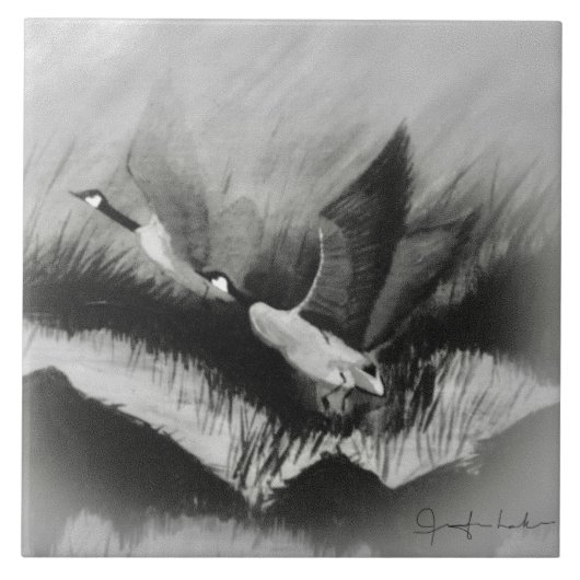 Ganzen in de vuist tegeltje (Voorkant)