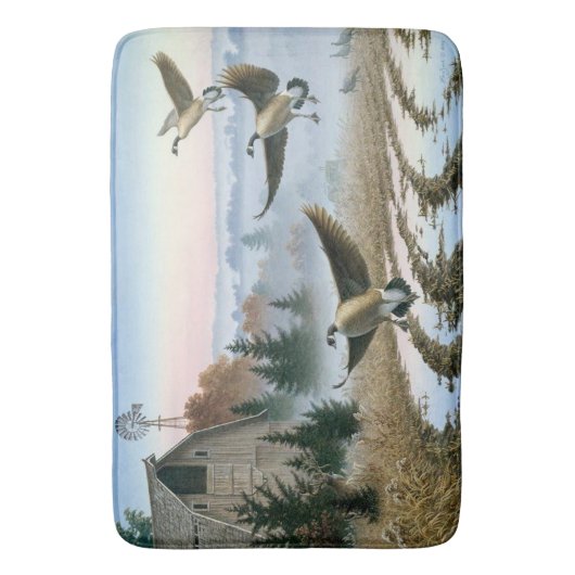 ganzen in het Boerderij Badmat (Voorkant Verticaal)