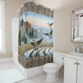 ganzen in het Boerderij Douchegordijn (In situ)