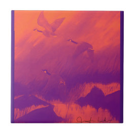 ganzen in het Oranje en Paars Tegeltje